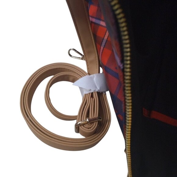 Tommy Hilfiger Crossbody Tote Purse Messenger Bag Red and Blue Plaid Stars - Picture 2 of 9